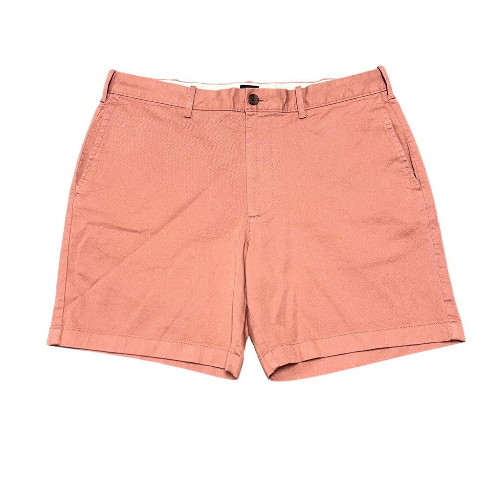 J.Crew Mens 7 Inch Inseam Stretch Chino Shorts Salmon Pink Size 36 L0923